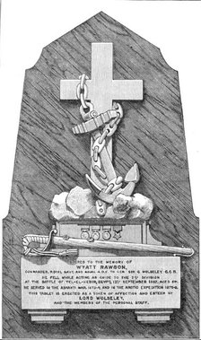 Tablet to the late Commander Wyatt Rawson, R.N. killed at Tel-El-Kebir, 1883. Creator: Unknown.