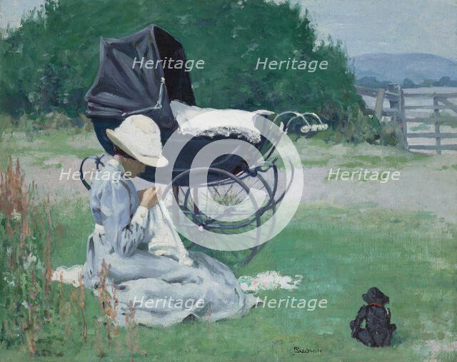 Sewing in the Sun. Creator: Baldwin, Brake (1885-1915).