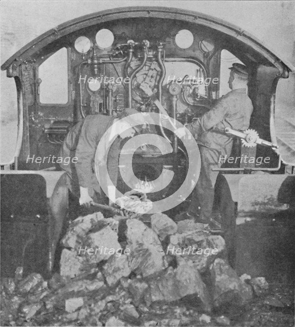 'On the Footplate of a Great Western Express Engine', 1926. Artist: Unknown.