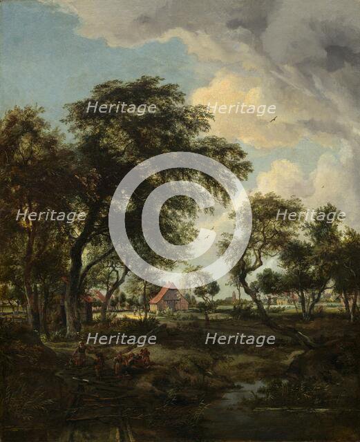 A Farm in the Sunlight, 1668. Creator: Meindert Hobbema.