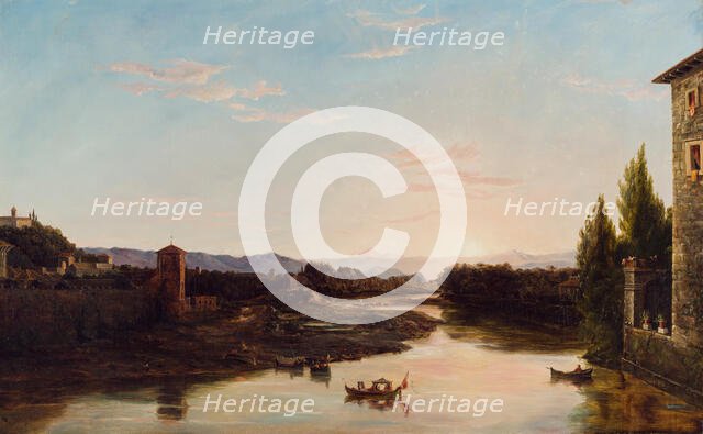 Sunset on the Arno, 1837. Creator: Thomas Cole.