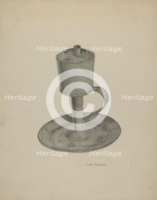 Pewter Grease Lamp, c. 1941. Creator: Violet Hartenstein.
