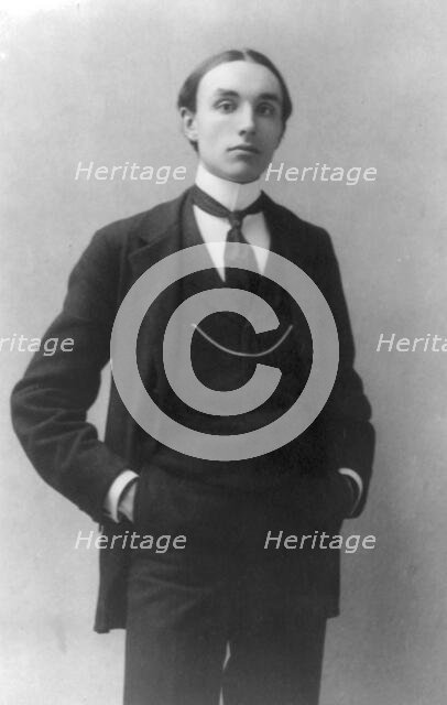 Mills Thompson, three-quarter length portrait, standing, facing right, between c1890 and c1910. Creator: Frances Benjamin Johnston.