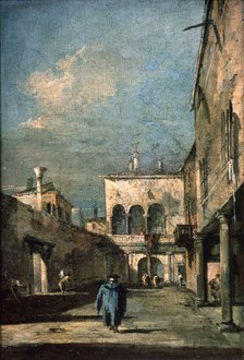 'Venetian Courtyard', 1770s.  Artist: Francesco Guardi