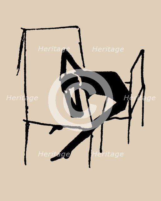 Man at a table. Illustration for the novel The Trial, 1905.