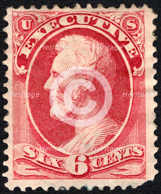 6c Abraham Lincoln Executive single, 1873. Creator: Unknown.