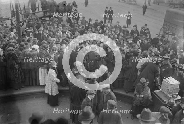 Food Protest Meeting [East Broadway and Rutgers Street, New York, New York], 1917. Creator: Bain News Service.