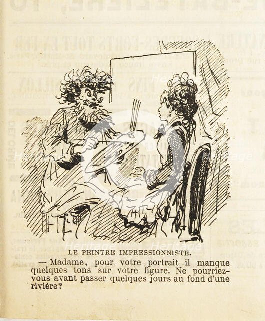 Madam, for your portrait there are missing a few tones on your face..., 1877. Creator: Cham (Amédée Charles de Noé) (1819-1879).