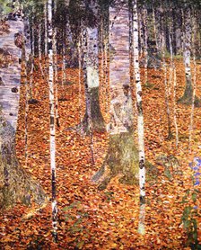  'The birch forest', 1903 by Gustav Klimt.