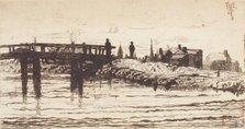 Canal and Bridge, c1880-1915. Creator: Thomas Entriken Hibben.