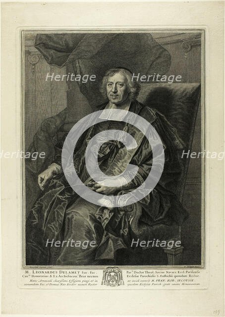 Portrait of Léonard de Lamet, c. 1699. Creator: Pierre Drevet.