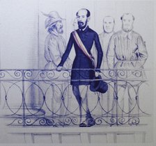 Lorenzo Brentano on the balcony of the Rathaus in Karlsruhe. Artist: Anonymous  