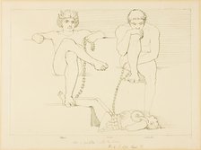 Othus and Ephialtes Holding Orestes Captive, n.d. Creator: John Flaxman.