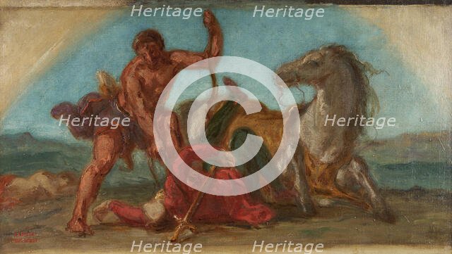 Esquisse pour le salon de la Paix de l'Hôtel de Ville de Paris : Hercule vainqueur..., c.1852-1854. Creator: Pierre Andrieu.