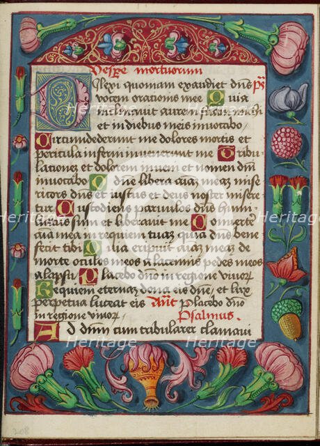 Decorated Text Page; Book of Hours, early 16th century. Creator: Unknown.