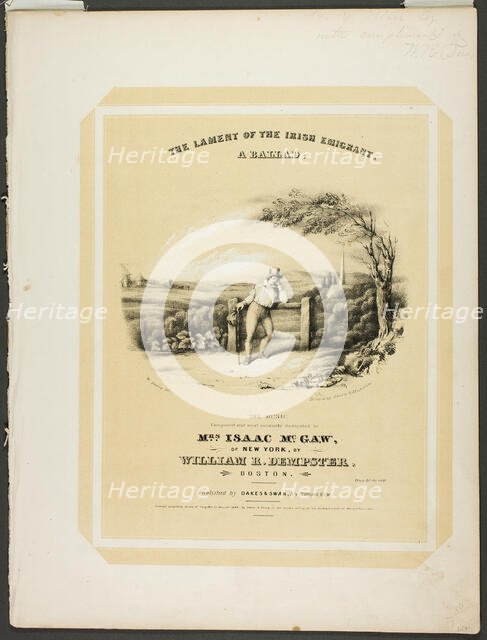 The Lament of the Irish Immigrant, 1840. Creator: William Comely Sharp.