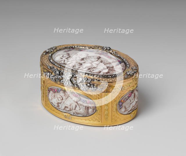 Snuffbox with six scenes of putti at play, ca. 1761-62. Creators: Jean George, Mademoiselle Duplessis.