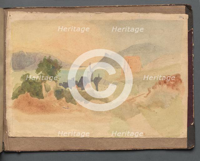 Album with Views of Rome and Surroundings, Landscape Studies, page 54a: Roman Landscape. Creator: Franz Johann Heinrich Nadorp (German, 1794-1876).