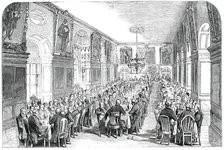 Annual Dinner of the Governors of Bridewell and Bethlem Hospitals, in the Hall, Bridewell, 1850. Creator: Unknown.