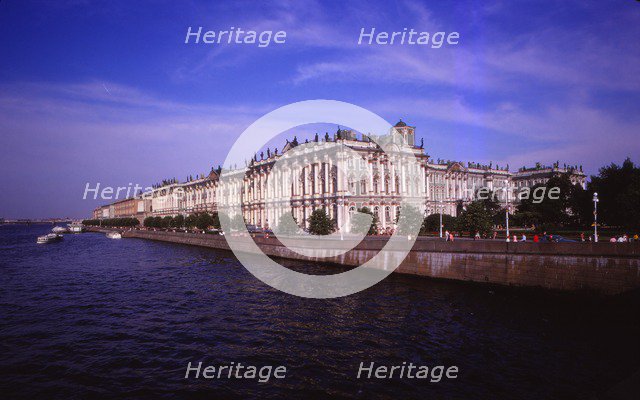 Winter Palace and River Neva, Leningrad, 20th century. Artist: CM Dixon.