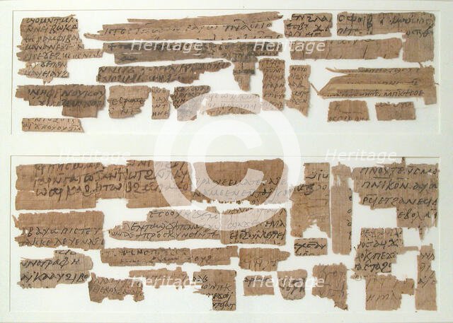 Papyri Fragments, Coptic, 7th century. Creator: Unknown.