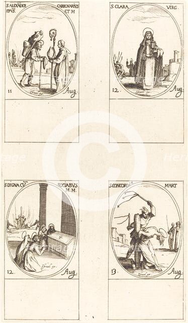 St. Alexander Carbonarius; St. Clare; St. Digna and Companions; St. Concordia. Creator: Jacques Callot.