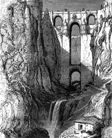 Puente Nuevo, Ronda, Spain, 19th century.  Artist: Harry Fenn