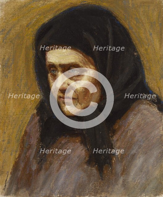 A woman with a black scarf, 1903. Creator: Akseli Gallen-Kallela.