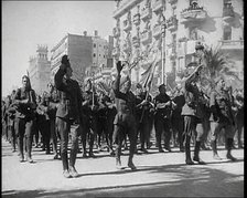 Spanish Soldiers Marching, 1930s. Creator: British Pathe Ltd.