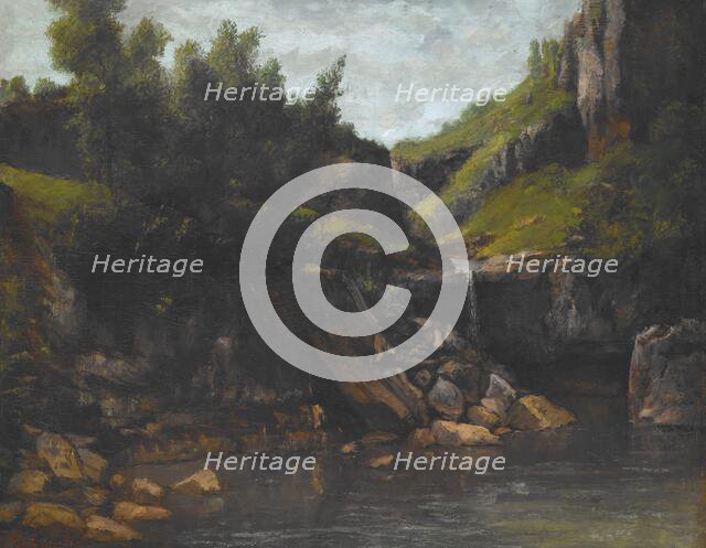 Cascade in a Rocky Landscape, about 1872-1874. Creator: Gustave Courbet.