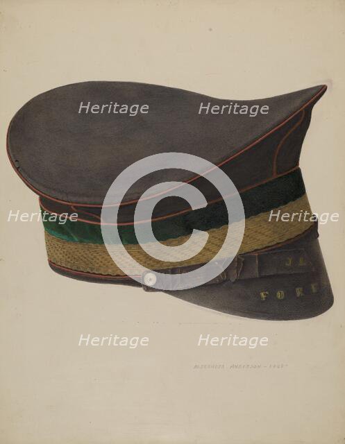 Volunteer Fireman's Cap, 1938. Creator: Alexander Anderson.