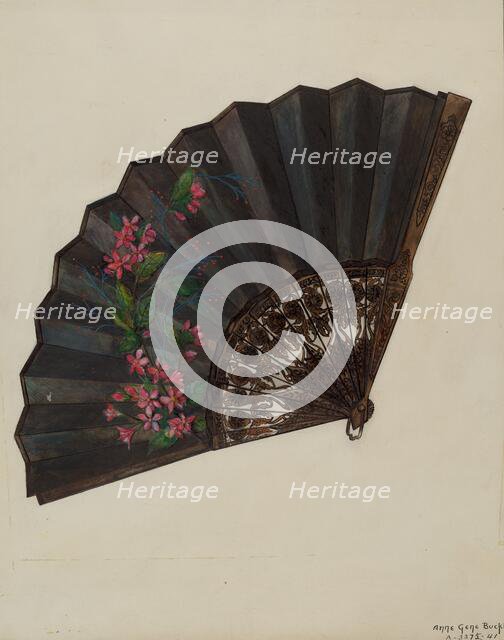 Fan, c. 1937. Creator: Ann Gene Buckley.
