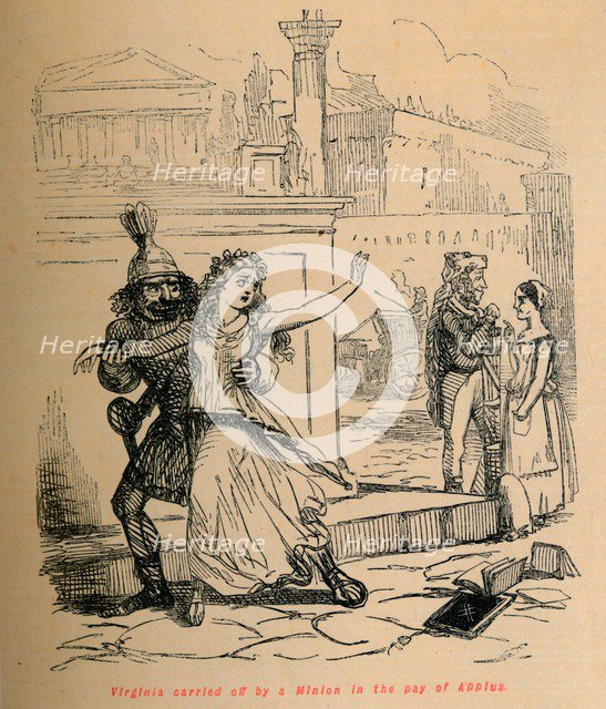 'Virginia carried off by a Minion in the pay of Appius', 1852. Artist: John Leech.
