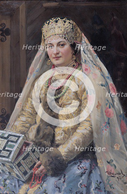 Portrait of the Artists Wife, 1917. Artist: Kulikov, Ivan Semyonovich (1875-1941)