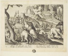 Venationes ferarum, avium, piscium (Hunts of wild animals, birds and fish). Plate 13, 1596. Creator: Hans Collaert the Younger.
