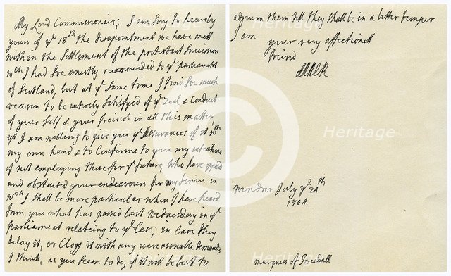 Letter from Queen Anne to John Hay, Marquess of Tweeddale, 24th July 1704. Artist: Queen Anne