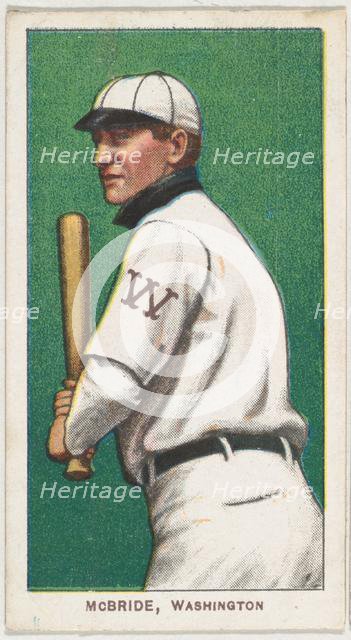 McBride, Washington, American League, from the White Border series (T206) for the Ameri..., 1909-11. Creator: American Tobacco Company.