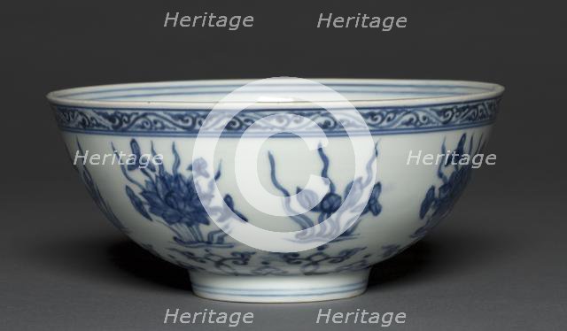 Bowl (wan) with Water Plants and Arabesques, 1506-21. Creator: Unknown.