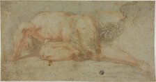 Man Lying Down, Arm Over Head, 17th century. Creator: Unknown.