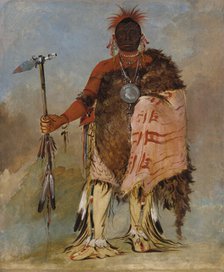 Om-pah-tón-ga, Big Elk, a Famous Warrior, 1832. Creator: George Catlin.