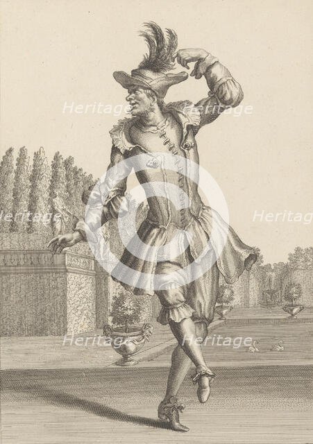 Du Moulin in Peasant Garb Dancing at the Opera,.n.d. Creator: Jean Berain.