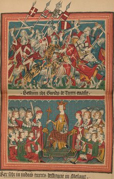 'Battle and Court of Justice During Henry VII's March Upon Rome: A Page from the Codex Balduineus',  Artist: Unknown.