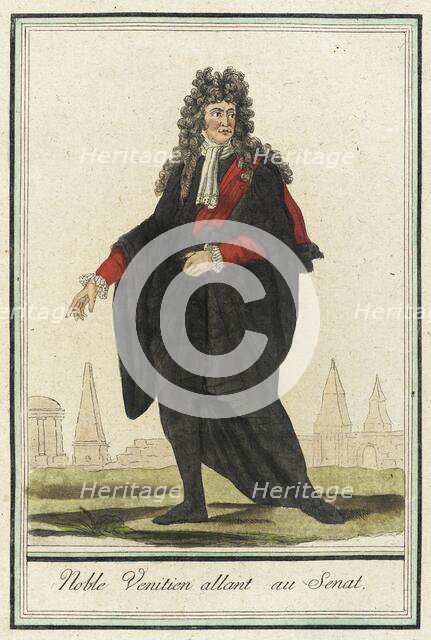 Costumes de Différent Pays, 'Noble Venitien Allant au Senat', c1797. Creator: Jacques Grasset de Saint-Sauveur.