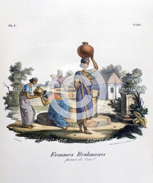 'Brahmin Woman Collecting Water', 1828. Artist: Marlet et Cie
