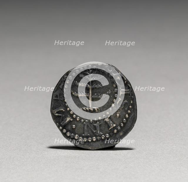 Pine Tree Sixpence (obverse), 1652. Creator: John Hull (American, 1624-1683); Robert Sanderson (American, 1609-1693).