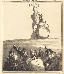 Déjà relevée!, 1871. Creator: Honore Daumier.