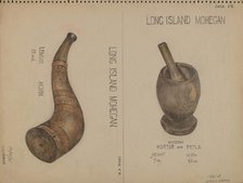Horn and Mortar & Pestle, 1935. Creator: Charles Charon.