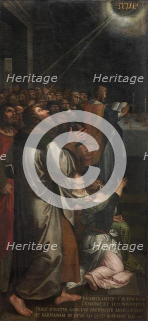 Paul and Barnabas chosen as apostles by the Holy Spirit, 1589-1596. Creator: Ambrosius Francken I.