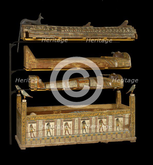 Djeddjehutefankh, complete mummy in inner coffin, Third Intermediate Period, (c1070 BC-715 BC). Artist: Unknown.