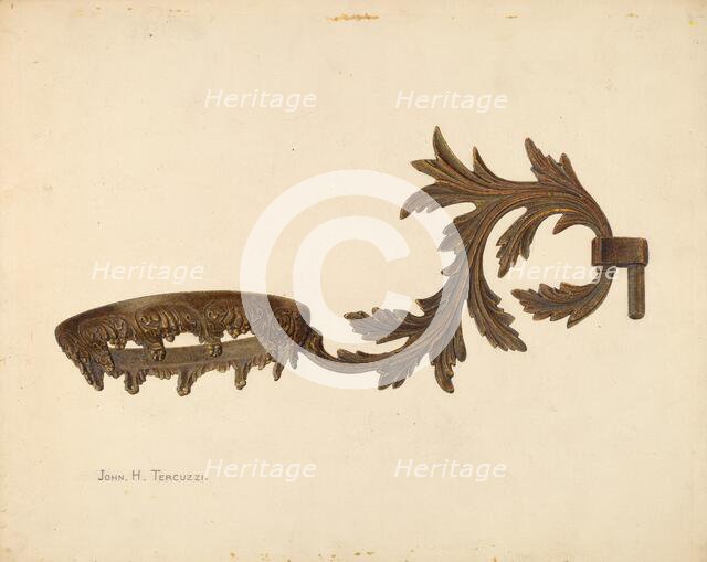 Lamp Bracket, c. 1940. Creator: John H. Tercuzzi.